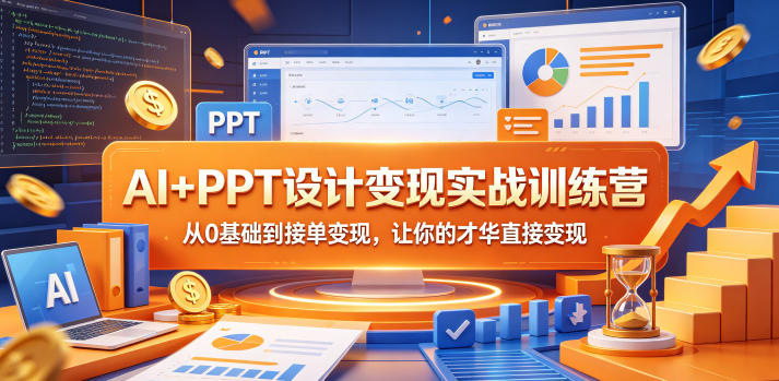 AI+PPT设计变现实战训练营，从0基础到接单变现，让你的才华直接变现-天风资源网