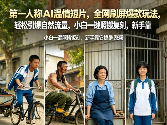 第一人称AI温情短片，全网刷屏爆款玩法，轻松引爆自然流量，小白一键照搬复刻，新手靠它稳步涨粉-天风资源网