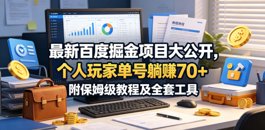 最新百度掘金项目大公开，个人玩家单号躺賺70+，附保姆级教程及全套工具【揭秘】-天风资源网