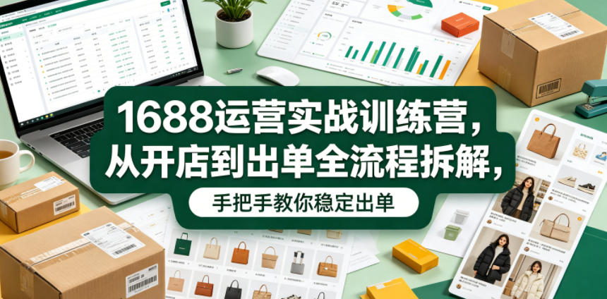 1688运营实战训练营，从开店到出单全流程拆解，手把手教你稳定出单（更新0620）-天风资源网