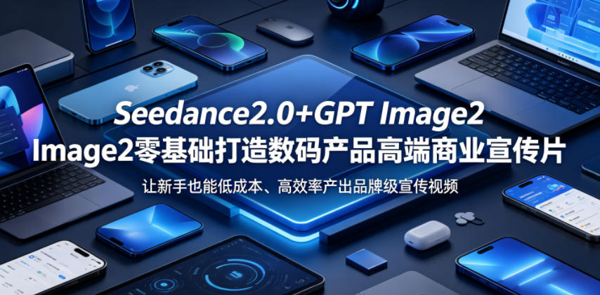 Seedance2.0+GPT Image2零基础打造数码产品高端商业宣传片，让新手也能低成本、高效率产出品牌级宣传视频-天风资源网