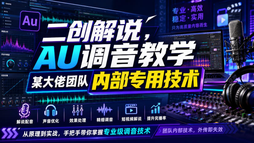 二创解说AU调音教学，某大佬团队内部专用技术-天风资源网