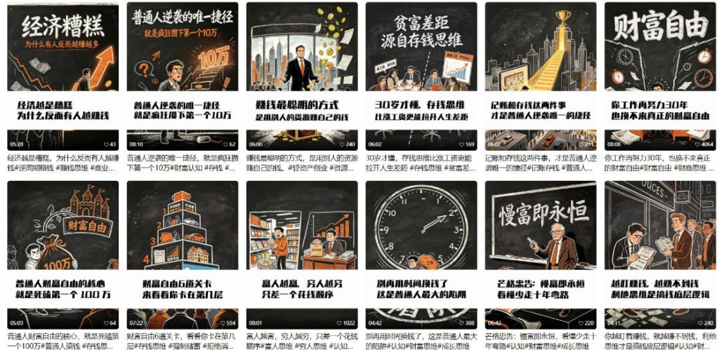 【AI书单】财富书籍图文解读玩法，一键直出，几十条视频，跑出1000单，全流程拆解，新手也可以上手-天风资源网