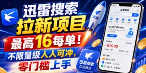 迅雷搜索拉新项目，最高16每单！不限量级人人可冲，零门槛上手（更新0731）-天风资源网