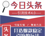 今日头条引流技术4.0,微头条实战细节,微头条引流核心技巧分析,快速发布引流玩法天风资源网,提供全网火热网站资源、培训资料、课程、创业教程天风资源网