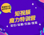 零基础小白进阶到大神《短视频魔力特训营》定位-运营-引流-变现天风资源网,提供全网火热网站资源、培训资料、课程、创业教程天风资源网