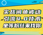 实战闲鱼被动引流4.0技术,坐等粉丝来找你,实操演示日加200+精准粉天风资源网,提供全网火热网站资源、培训资料、课程、创业教程天风资源网