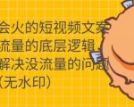 只说话就会火的短视频文案课，从根本上解决没流量的问题天风资源网，提供全网火热网站资源、培训资料、课程、创业教程天风资源网