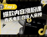 【毒舌电影合伙人亲授】抖音爆款内容涨粉课,5000万抖音大号首次披露涨粉机密天风资源网,提供全网火热网站资源、培训资料、课程、创业教程天风资源网