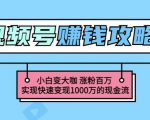 玩转微信视频号赚钱:小白变大咖涨粉百万实现快速变现1000万的现金流天风资源网,提供全网火热网站资源、培训资料、课程、创业教程天风资源网