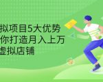 拆解虚拟项目5大优势,0基础教你打造月入上万虚拟店铺(无水印)天风资源网,提供全网火热网站资源、培训资料、课程、创业教程天风资源网