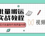 视频号批量搬运实战操作运营赚钱教程,傻瓜式批量制作高质量内容【附视频教程+PPT】天风资源网,提供全网火热网站资源、培训资料、课程、创业教程天风资源网
