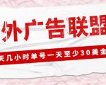 外面收费1980的最新国外LEAD广告联盟搬砖项目，单号一天至少30美金【详细玩法教程】天风资源网，提供全网火热网站资源、培训资料、课程、创业教程天风资源网