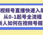 视频号直播快速入局：从0-1起号全流程，新人如何在视频号掘金天风资源网，提供全网火热网站资源、培训资料、课程、创业教程天风资源网