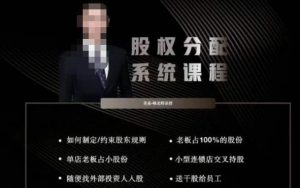 韩老师聊美业-美业股权分配系统课程,如何制定约束股东规则+老板占100%的股份+单店老板占小股份等天风资源网,提供全网火热网站资源、培训资料、课程、创业教程天风资源网