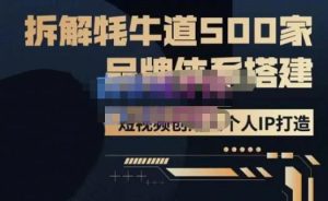 牛牛·500家餐饮品牌搭建&短视频深度解析,拆解牦牛道500家品牌体系搭建天风资源网,提供全网火热网站资源、培训资料、课程、创业教程天风资源网