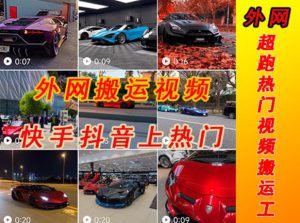 外面收费398元外网超跑豪车汽车视频搬运至快手抖音上热门项目,只需一步手机就可以操作天风资源网,提供全网火热网站资源、培训资料、课程、创业教程天风资源网