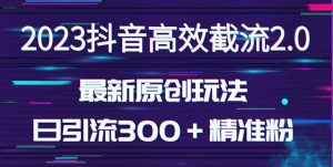 日引300＋创业粉，独家抖音高效截流2.0玩法（价值1280）天风资源网，提供全网火热网站资源、培训资料、课程、创业教程天风资源网