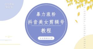 抖音快手暴力涨粉美女混剪视频教程，百分百过原创图片教程！附带违规申诉方法天风资源网，提供全网火热网站资源、培训资料、课程、创业教程天风资源网