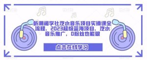 听潮阁学社汽水音乐项目实操课全流程，2023超级蓝海项目，汽水音乐推广，0粉丝也能做天风资源网，提供全网火热网站资源、培训资料、课程、创业教程天风资源网