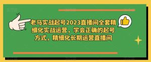 老马实战起号2023直播间全套精细化实战运营,学会正确的起号方式,精细化长期运营直播间天风资源网,提供全网火热网站资源、培训资料、课程、创业教程天风资源网