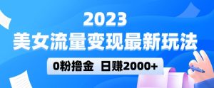 2023美女流量变现最新玩法，0粉撸金，日赚2000+，实测日引流300+天风资源网，提供全网火热网站资源、培训资料、课程、创业教程天风资源网