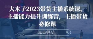 大木子2023带货主播系统课，主播能力提升训练营，主播带货必修课天风资源网，提供全网火热网站资源、培训资料、课程、创业教程天风资源网