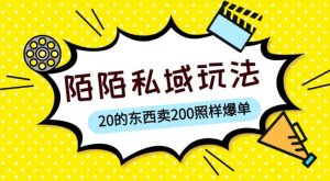 陌陌私域这样玩，10块的东西卖200也能爆单，一部手机就行【揭秘】天风资源网，提供全网火热网站资源、培训资料、课程、创业教程天风资源网