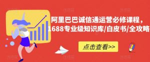 阿里巴巴诚信通运营必修课程,1688专业级知识库/白皮书/全攻略天风资源网,提供全网火热网站资源、培训资料、课程、创业教程天风资源网
