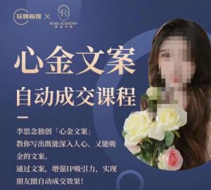 心金文案自动成交课程,教你写出既能深入人心又能吸金的文案,实现朋友圈自动成交效果天风资源网,提供全网火热网站资源、培训资料、课程、创业教程天风资源网