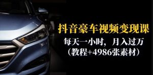 抖音豪车视频变现分享课:每天一小时,月入过万(教程+4986张素材)天风资源网,提供全网火热网站资源、培训资料、课程、创业教程天风资源网