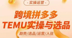 伍跃·跨境拼多多TEMU实操与选品,趋势/选品/运营/入住(27节完整)天风资源网,提供全网火热网站资源、培训资料、课程、创业教程天风资源网