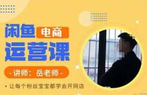 岳老师·闲鱼电商运营课，让每个粉丝宝宝都学会开网店天风资源网，提供全网火热网站资源、培训资料、课程、创业教程天风资源网