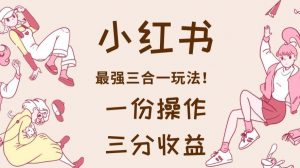 小红书最强三合一玩法,一份操作获得三份收益!【揭秘】天风资源网,提供全网火热网站资源、培训资料、课程、创业教程天风资源网