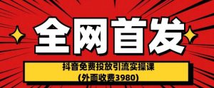 全网首发:抖音免费投放引流实操课(外面收费3980)【揭秘】天风资源网,提供全网火热网站资源、培训资料、课程、创业教程天风资源网