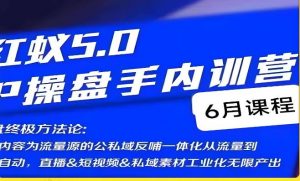 红蚁5.0IP操盘手内训营，IP操盘终极方法论天风资源网，提供全网火热网站资源、培训资料、课程、创业教程天风资源网