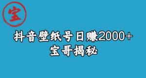 宝哥抖音壁纸号日赚2000+,不需要真人露脸就能操作【揭秘】天风资源网,提供全网火热网站资源、培训资料、课程、创业教程天风资源网
