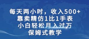 两小时,收入500+,靠卖精仿1比1手表,小白轻松月入过万!保姆式教学天风资源网,提供全网火热网站资源、培训资料、课程、创业教程天风资源网