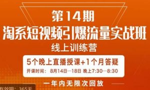 南掌柜·淘系短视频引爆流量实战班,短视频是一个没有天花板的流量入口天风资源网,提供全网火热网站资源、培训资料、课程、创业教程天风资源网