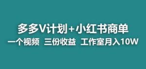 【蓝海项目】多多v计划+小红书商单一个视频三份收益工作室月入10w天风资源网,提供全网火热网站资源、培训资料、课程、创业教程天风资源网