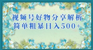 视频号好物分享解析,简单粗暴可以批量方大的项目【揭秘】天风资源网,提供全网火热网站资源、培训资料、课程、创业教程天风资源网