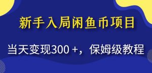 新手入局闲鱼币项目,当天变现300+,保姆级教程【揭秘】天风资源网,提供全网火热网站资源、培训资料、课程、创业教程天风资源网