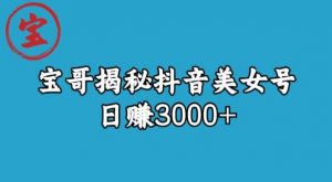 宝哥揭秘抖音美女号玩法,日赚3000+【揭秘】天风资源网,提供全网火热网站资源、培训资料、课程、创业教程天风资源网