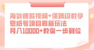 海外爆款视频+保姆级教学，壁纸号项目最新玩法，月入10000+教你一步到位【揭秘】天风资源网，提供全网火热网站资源、培训资料、课程、创业教程天风资源网