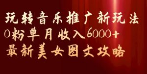 玩转音乐推广新玩法,0粉单月收入6000+,最新美女图文攻略【揭秘】天风资源网,提供全网火热网站资源、培训资料、课程、创业教程天风资源网