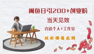 闲鱼精准引流创业粉,日引200+,当天见效,从此横着走天风资源网,提供全网火热网站资源、培训资料、课程、创业教程天风资源网