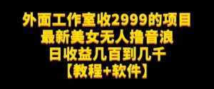 外面工作室收2999的项目最新美女无人撸音浪日收益几百到几千【教程+软件】（仅揭秘）天风资源网，提供全网火热网站资源、培训资料、课程、创业教程天风资源网