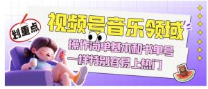 视频号音乐领域项目玩法，操作简单基本和书单号一样，特别容易上热门【揭秘】天风资源网，提供全网火热网站资源、培训资料、课程、创业教程天风资源网