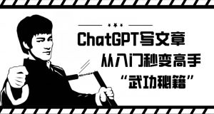ChatGPT写文章，从入门秒变高手的‘武功秘籍’【揭秘】天风资源网，提供全网火热网站资源、培训资料、课程、创业教程天风资源网