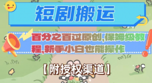 无脑短剧搬运百分之百过原创，保姆级教程【附授权渠道】【揭秘】天风资源网，提供全网火热网站资源、培训资料、课程、创业教程天风资源网